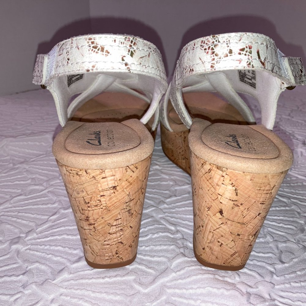Clark's Collection Sandal Size 9 Ultimate Comfort Rose Erin Wedge Festival Party - Picture 10 of 15